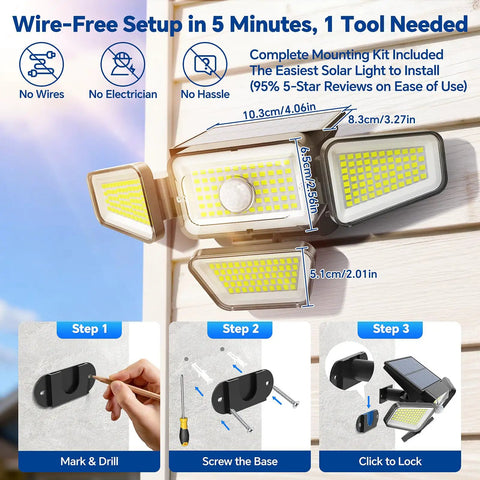 Badass Solar Outdoor Security Flood Light With Heavy Duty Waterproof Build And Three Mode Settings Covers Backyard Or Garage Like A Champ Two Pack Bundle