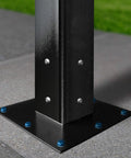 Rugged Heavy Duty Surface Mount Base Plate For Mailbox Posts Fits 4 To 8 Inch Curbs Or Sidewalks 10 Gauge Electrogalvanized Steel With Black Powder Coat Finish Mailbox And Post Not Included