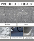Before and after images showing Heavy Duty Asphalt Crack Filler Plus Flexible Concrete Sealer For Driveways effectiveness.