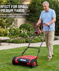 Cordless Electric Reel Lawn Mower With Two 36Wh Batteries And Dual Power 16 Inch Push Mower For Small To Medium Yards Gardens And Golf Greens No Gas Needed Easy Start Quiet Operation in lawn
