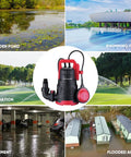Heavy Duty Submersible Sump Pump 1 HP 3960 GPH With Float Switch Workhorse Thermoplastic for pool and pond draining