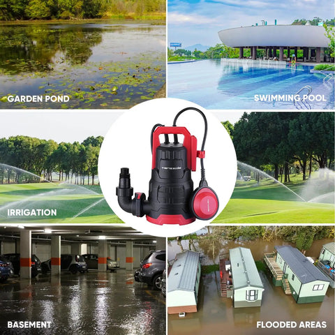 Heavy Duty Submersible Sump Pump 1 HP 3960 GPH With Float Switch Workhorse Thermoplastic for pool and pond draining