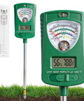All In One 7 In 1 Soil Test Kit With Rotatable Head For Moisture Ph Fertility Light Intensity Soil Temperature And Air Humidity Digital Display Ideal For Garden Lawn Farm And Indoor Outdoor Plants green meter with box