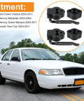 Six Pack Heavy Duty Exhaust Muffler Hangers With Rubber Isolators And Brackets For Ford Crown Vic Lincoln Town Car Mercury Grand Marquis 2003-2011 Rear Mount Replacement Kit, black rubber and steel