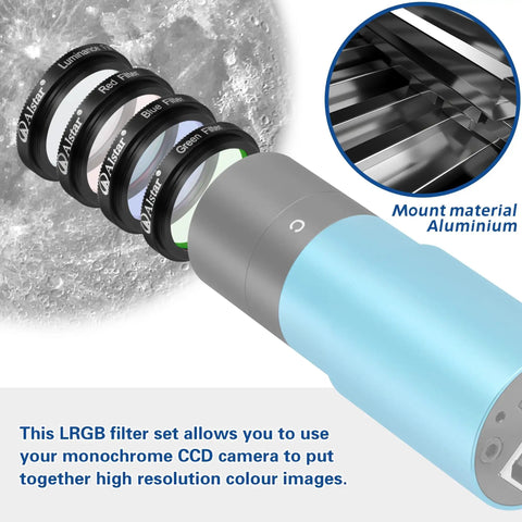 Deluxe Telescope LRGB Filter Set For Monochrome CCD Cameras With 1.25 Inch Luminance Red Green Blue Color Filters