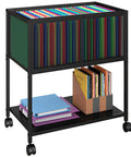Rolling File Cart With Wheels For Hanging Folders Mobile Metal File Cabinet On Casters That Fits Letter Size Durable Black Home Office Organizer For Papers And Documents Keeps Your Desk Tidy