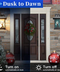 Two Pack Dusk To Dawn Outdoor Wall Lanterns Waterproof Sconce Lights With Frosted Glass Shade And E26 Socket installed at front door.
