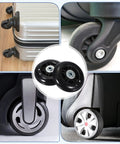 Luggage Wheel Replacement Kit 80mm By 24mm Rubber Swivel Casters Two Pack Quiet Bearings on suitcase
