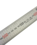 600 Mm Rigid Pro Grade Machinist Ruler With Zero Glare Satin Chrome Finish Hardened And Tempered Stainless Steel Precision Photo Etched Point Five Mm And Mm Markings Corrosion Resistant Tool For Accurate Measurements, showing mm markings close-up.