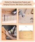 Pro Level Steel Nail Assortment Pack With 600 Pieces Across Four Different Sizes shown in use for woodworking projects.