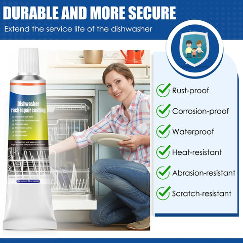 Dishwasher Rack Repair Coating Kit 1.7 Oz White Vinyl Rack Rust Touch Up Paint With Scraper And Brushes Insulation