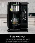 Hot And Cold Brew System With Thermal Carafe All In One Coffee And Tea Maker, Separate Baskets For Coffee And Tea, Smart Basket Recognition, BPA Free, 2.5 Ft Cord, Black on kitchen counter
