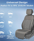 Cooling Car Seat Cover With 8 Turbo Fans, 12V-24V Ventilated Front Seat Cushion, Universal Fit For Cars, SUVs, And Trucks, Stone Grey