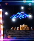 Sunrise Mountain Neon Light Sign USB Powered LED Wall Decor With Moon And Peaks for bedroom wall over candles.