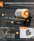 Retractable Wall Mount Pressure Washer Pro Electric Power Cleaner With 2900 PSI 2.2 GPM 100 Ft Hose Auto Rewind