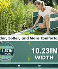 Woman using 2 In 1 Garden Kneeler And Seat Foldable Bench With Ten Point Two Three Inch Wide Kneeling Pad for gardening