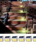Stainless Steel Solar Step Lights Outdoor Waterproof LED Path Lights for Garden Yard Patio Deck Warm White 6 Pack
