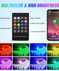 RF remote and app for Six Piece Dope Underglow Neon Accent Strip Lights With 300 LEDs RGB Multi Color DIY Sound Active Music Mode.