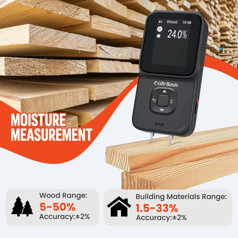 Stud Finder Wall Scanner With 4 High Precision Sensors And Smart Chip, 10 In 1 Measuring Tool For Home DIY, wood moisture meter on timber boards
