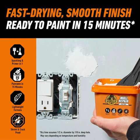 Heavy Duty Wall Repair Spackling Plus Primer 16 Oz White Tub Patch Cracks Holes And Uneven Ceilings With Smooth Finish Easy To Spread