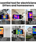 Thermal Camera 128x96 IR Imager For Leak Detection On USB C Android Phones Plug In OTG Ready No Battery Or Drivers Needed Ideal For electricians DIYers and homeowners; phone thermal scan examples