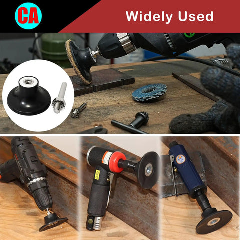 2 Inch Sanding Disc Holder With Roll Lock Pad use with die grinders and power drills, heavy-duty aluminum core in workshop setting