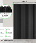 Beefy 5 Pack Self Adhesive Sound Proof Foam Panels For Walls, Large 47.2 By 23.6 Inches, black acoustic panel with dimensions.