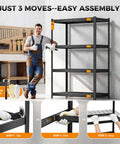 Heavy Duty 4 Tier Wire Storage Rack With 3200 Lbs Total Capacity 800 Lbs Per Shelf Beefy Steel Uprights 4mm Wire Shelves Matte Black Powder Coat 40 Inch Wide By 20 Inch Deep By 60 Inch High Ideal For Garage Or Storage, easy assembly steps