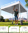 One Button Quick Setup 10x10 Pop Up Canopy With Carry Bag Portable Instant Shade Tent for outdoor events, setup demonstration.