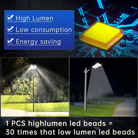 High Brightness 800W Solar Street Light Outdoor Dusk To Dawn IP67 Waterproof LED Parking Lot Garden Light With Motion Sensor