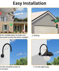 Easy installation steps for Outdoor Solar Barn Light With Motion Sensor 3 Lighting Modes Waterproof Wall Mount Lantern