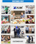 Various customer visits and interactions at YG Machinery office, showcasing hospitality, meals, and business discussions.