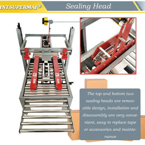 Crush Your Shipping Rush Like A Boss With This Smooth Auto Carton Sealer Machine For Quick Box Taping Lightweight adjustable sealing head for medium packing cases.