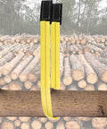 Heavy Duty Nylon Lift Straps 2 Pack, 20 Ft Long By 2 In Wide End Loop Web Slings around a large log