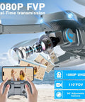 Foldable 1080P FPV Drone With Camera For Grownups, Beginners And Kids, showcasing real-time transmission and camera features.