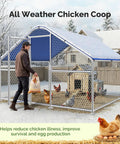 Heavy Duty Hexagonal PVC Coated Chicken Coop With Walk In Run Pen For The Yard Weatherproof Cover Outdoor Coop
