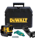 20V Max Laser Level With Cross Line And Three 360 Degree Green Beams Bare Tool Only For Indoor Layouts Self Leveling Lines Up To 40 Meters Indoors Or Up To 100 Meters With Detector, DeWALT case and accessories