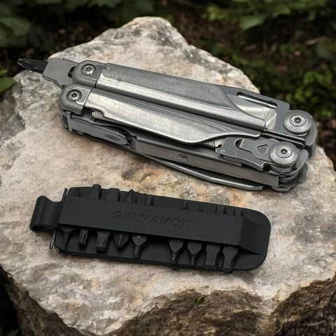 Flat Bit Set For Leatherman Multitools, 21-Piece Galvanox Hardened S2 59HRC Bits Including Slot Torx Phillips Hex Pozi
