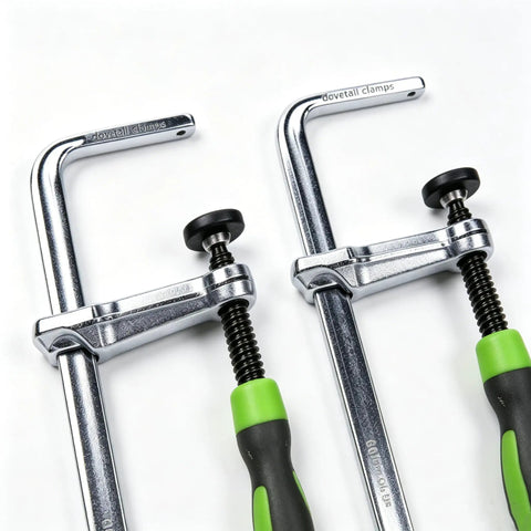 Rock Solid Kickass Hold Down Clamps For Woodworking Track Saws And T Track Jigs Precision Dovetail Shop Fixture Heavy Duty Tabletop Tool with chrome finish and ergonomic handles.