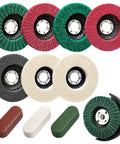 All In One 10-Piece 4.5 Inch Metal Polishing Kit For Angle Grinder With Aluminum And Stainless Steel Buffing Wheels, Flap Discs