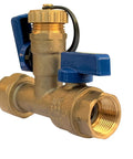 Three Quarter Inch IPS Isolator Tankless Water Heater Service Valve Kit With Brass Isolation Valves And Pressure Relief Valve, Three Quarter Inch FNPT To FNPT Threads, Heavy Duty Plumbing Fittings For Easy Home Or Commercial Install