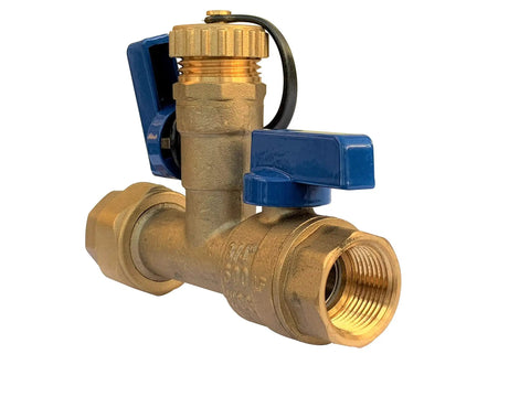 Three Quarter Inch IPS Isolator Tankless Water Heater Service Valve Kit With Brass Isolation Valves And Pressure Relief Valve, Three Quarter Inch FNPT To FNPT Threads, Heavy Duty Plumbing Fittings For Easy Home Or Commercial Install