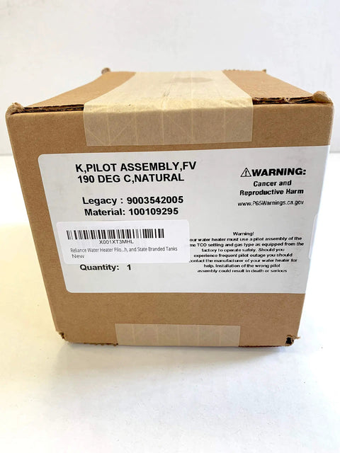 Box of Water Heater Pilot Assembly 100109295 Genuine OEM Replacement For Natural Gas Systems Easy Install Igniter Kit