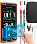 Compact Digital Multimeter Tester With 5 Inch Touch Screen Auto Ranging TRMS 6000 Counts display, probes, case