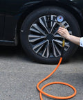 Three Eighths Inch By Twenty Five Foot Braided Air Hose For Air Compressors Flexible Heavy Duty Pneumatic Hose With Quick Connect Fittings Leak Free 300 PSI For Garage Shop Automotive Use inflating car tire