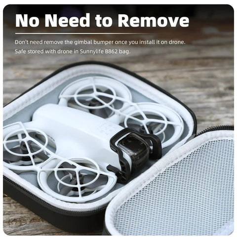 Quick-Release Gimbal Bumper For NEO Drone in protective bag, durable grey finish, no need to remove once installed.