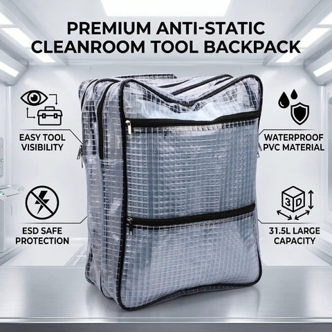 Badass Clear Pvc Engineer Tool Backpack Featuring Quick Access Grid Pockets Anti Static Waterproof Construction Slick Zippers That Let You Snag Your Gear Fast, large capacity, transparent design