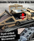 1 16th Scale Military RC Tank Off Road Crawler With 4WD Adjustable Speed And Steering Dual Batteries Openable Doors