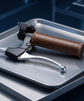 Premium Hydraulic Brake Lever For E Bike Scooter And Motorcycle Left Or Right Handle Silver Finish Easy Install Perfect Fix For Your Ride silver lever with brown grip