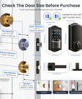 Direct WiFi Built In Smart Lock With Handles No Hub Required Fingerprint Keyless Entry App Remote And Voice Control installation diagram